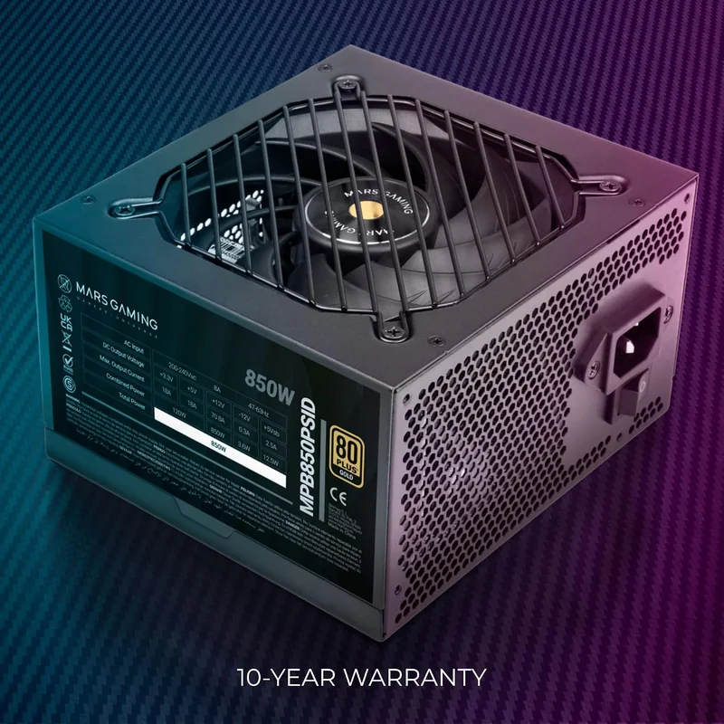 Fonte de Alimentação MARS GAMING MPB850PSID 850W ATX 3.1 80PLUS Gold Preto - Imagem 3