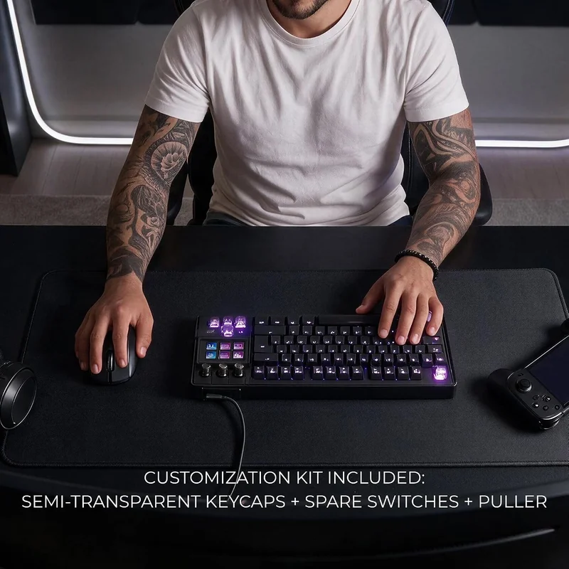 Teclado Mecânico Mars Gaming MK-MASTER 79 Teclas Hot-Swap Preto Layout PT - Imagem 5