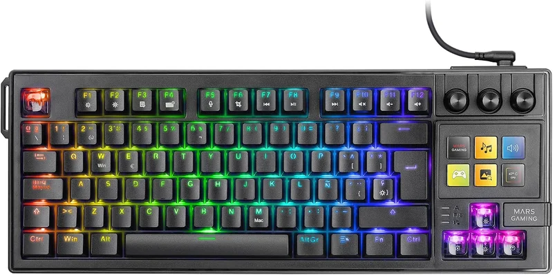 Teclado Mecânico Mars Gaming MK-MASTER 79 Teclas Hot-Swap Preto Layout PT - Imagem 1
