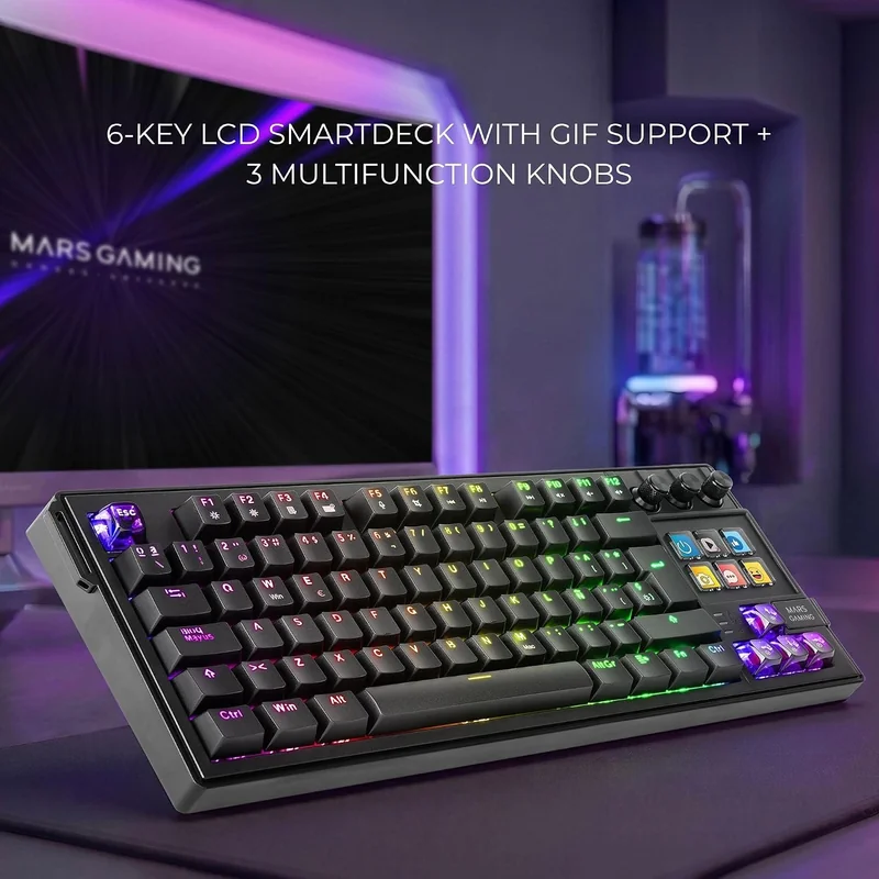 Teclado Mecânico Mars Gaming MK-MASTER 79 Teclas Hot-Swap Preto Layout PT - Imagem 2