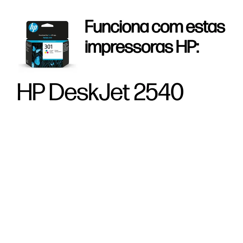 Tinteiro HP 301 Original Tri-color (Ciano, Magenta, Amarelo) 3ml Até 150 Páginas - Imagem 2