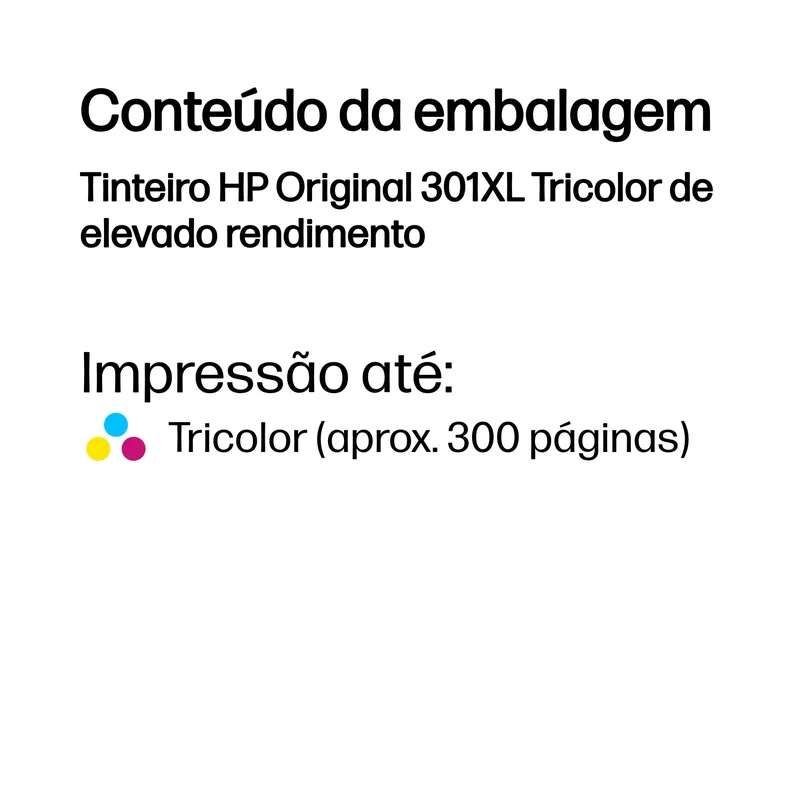 Tinteiro HP 301XL Original Tricolor de Alta Capacidade - Imagem 3