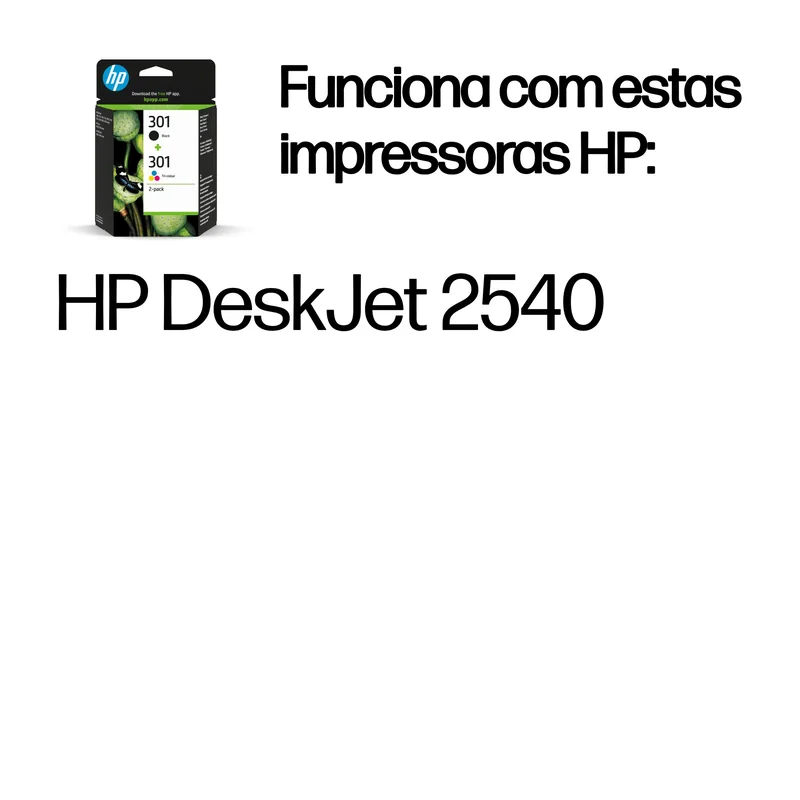 Tinteiro HP 301 Original Pack de 2 Preto e Cores (Ciano, Magenta, Amarelo) 170/150 Páginas - Imagem 2