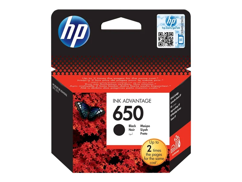 Tinteiro HP 650 Original Ink Advantage Preto Rendimento até 360 Páginas - Imagem 1