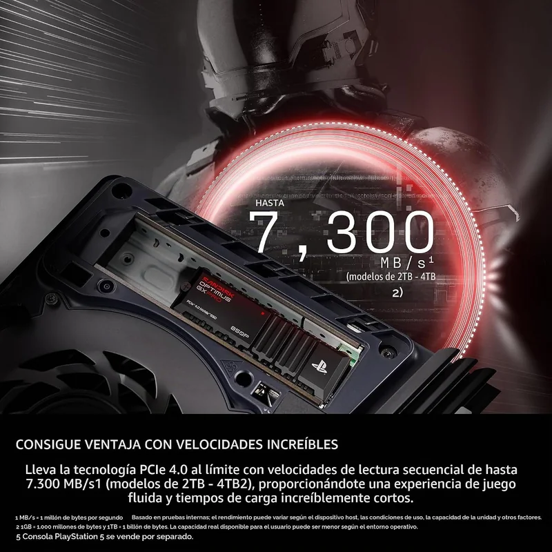 SSD Interno SanDisk Optimus GX PRO 850P 1TB M.2 NVMe PCIe 4.0 com Dissipador de Calor para PS5 - Imagem 5