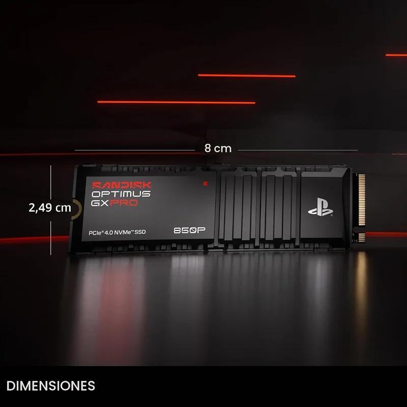 SSD Interno SanDisk Optimus GX PRO 850P 1TB M.2 NVMe PCIe 4.0 com Dissipador de Calor para PS5 - Imagem 7