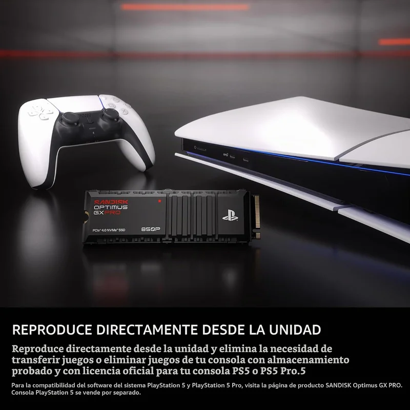 SSD Interno SanDisk Optimus GX PRO 850P 1TB M.2 NVMe PCIe 4.0 com Dissipador de Calor para PS5 - Imagem 6