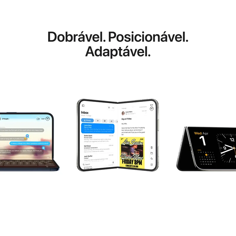 Smartphone Apple iPhone Duo 512GB 7.6" OLED 120Hz Processador A20 Pro 5G Branco Estrelar - Imagem 2