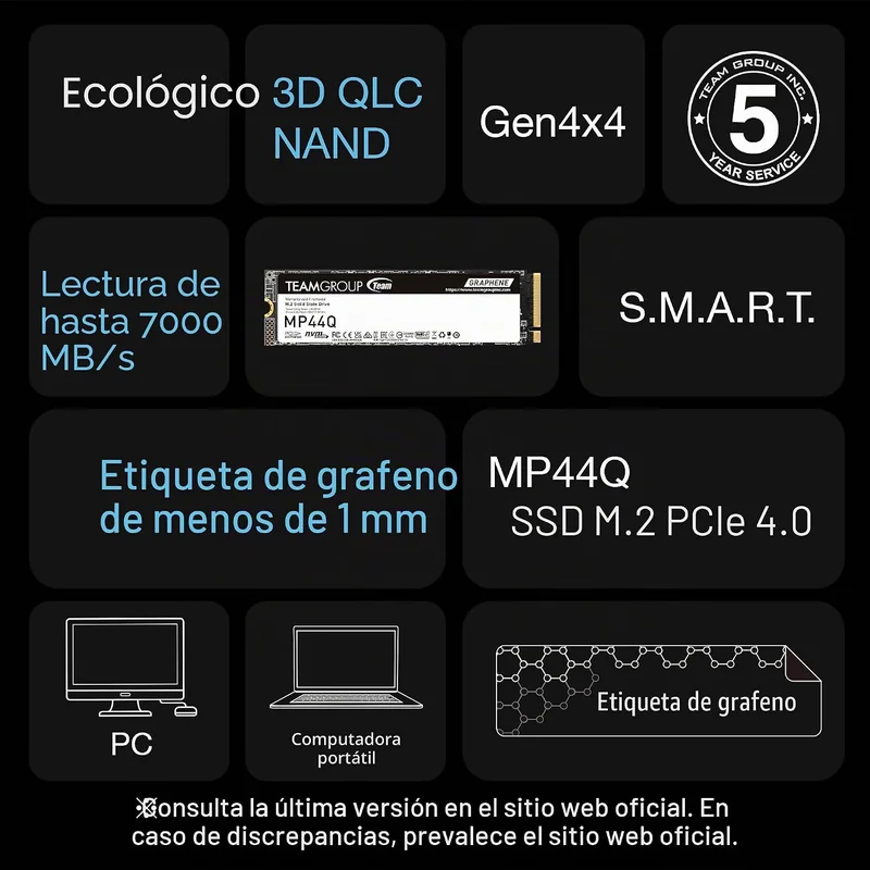 SSD Interno Team Group MP44Q 4TB M.2 PCIe 4.0 NVMe - Imagem 4