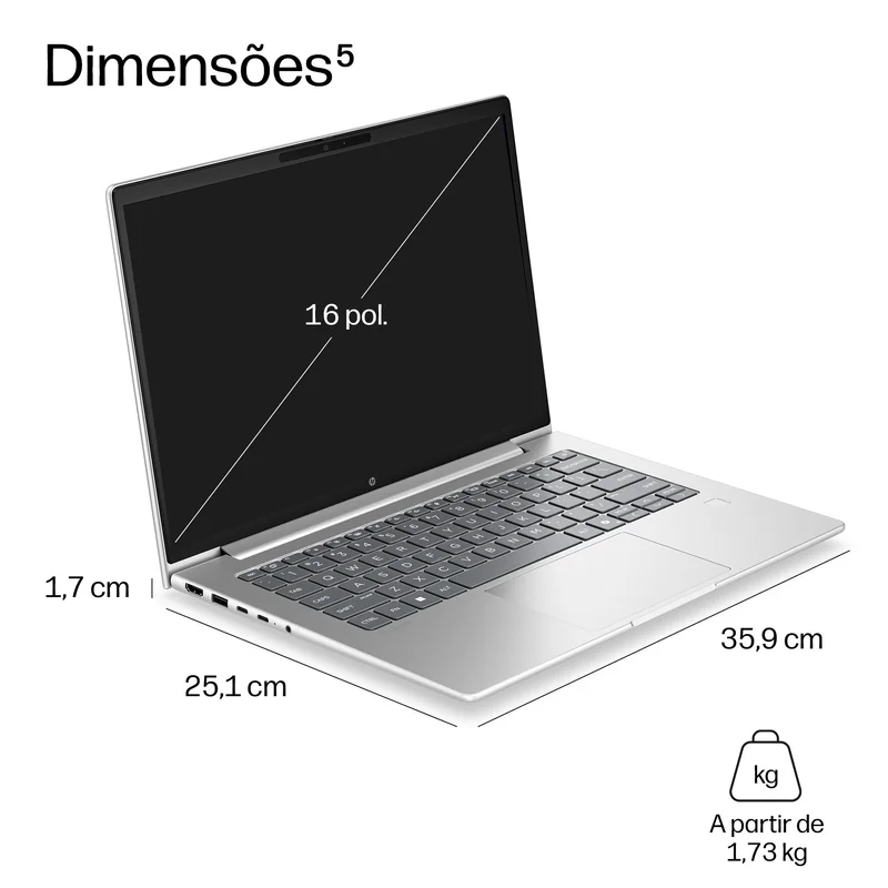 Portátil HP ProBook 4 G2i 16 AI 16" 2.5K Intel Core Ultra 7 356H 24GB 1TB SSD Windows 11 Pro - Imagem 4