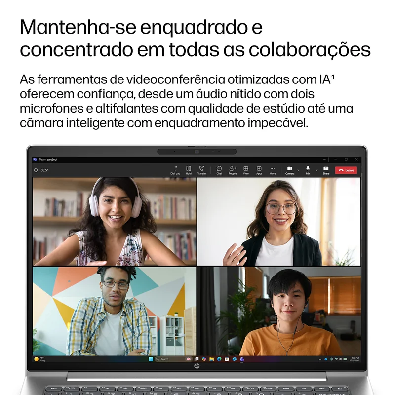 Portátil HP ProBook 4 G2i 16 AI 16" 2.5K Intel Core Ultra 7 356H 24GB 1TB SSD Windows 11 Pro - Imagem 7