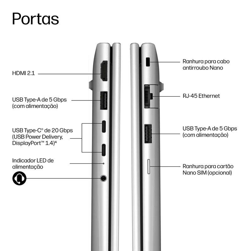 Portátil HP ProBook 4 G2i 16 AI 16" 2.5K Intel Core Ultra 7 356H 24GB 1TB SSD Windows 11 Pro - Imagem 8