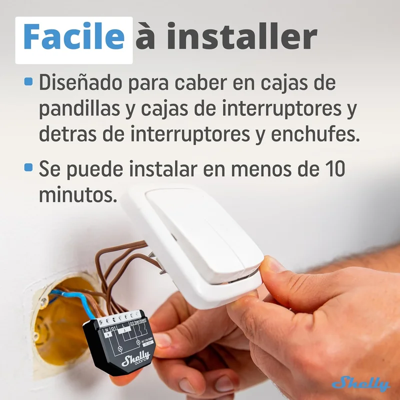 Interruptor Inteligente Shelly Wave 2PM 2 Canais Z-Wave Monitorização de Energia 10A Preto - Imagem 3