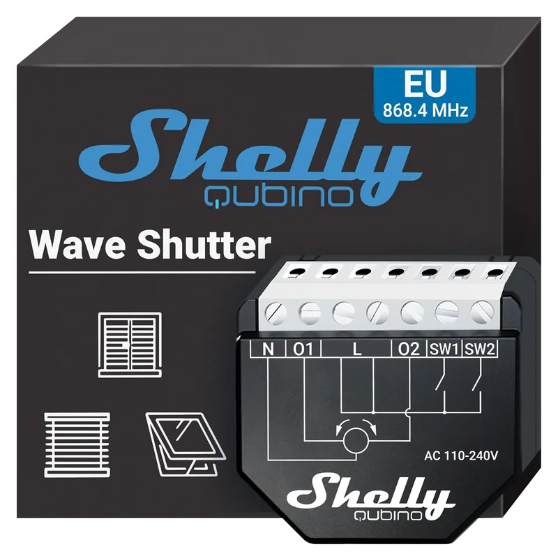 Controlador de Estores Shelly Wave Shutter com Monitorização de Energia Z-Wave QNSH-001P10EU - Imagem 1