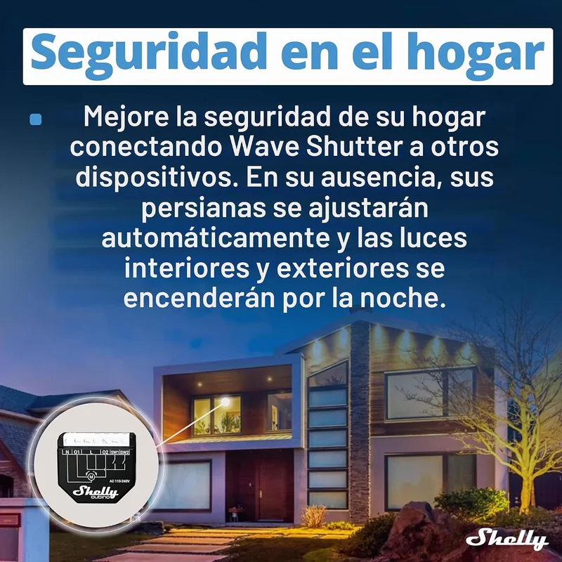 Controlador de Estores Shelly Wave Shutter com Monitorização de Energia Z-Wave QNSH-001P10EU - Imagem 5