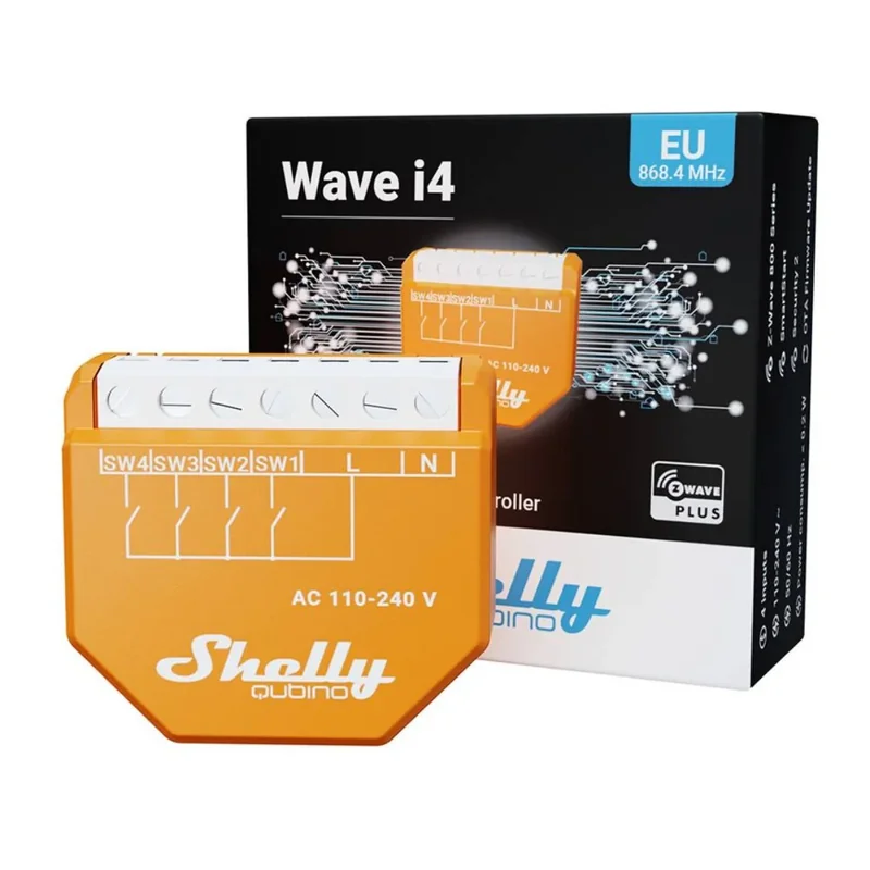 Controlador de Cenas Shelly Wave i4 com 4 Entradas para Automação Smart Home - Imagem 3