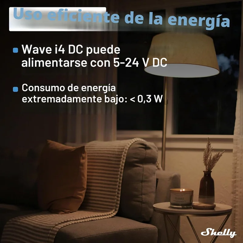Controlador de Cenas Inteligente Shelly Wave i4 DC 4 Entradas Z-Wave 5-24V DC Amarelo - Imagem 5