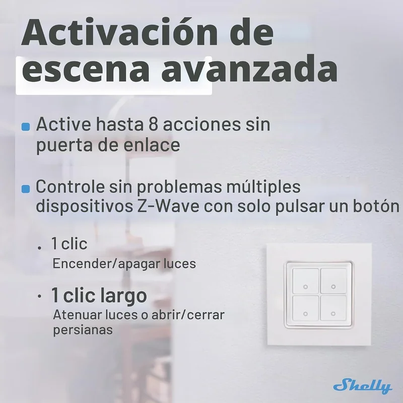 Controlador de Cenas Inteligente Shelly Wave i4 DC 4 Entradas Z-Wave 5-24V DC Amarelo - Imagem 4