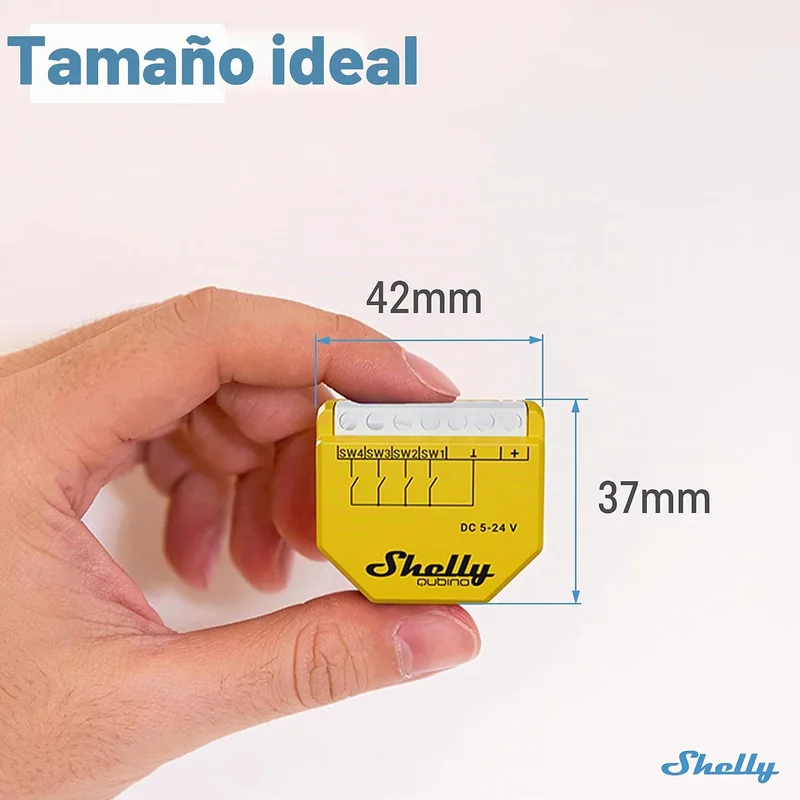 Controlador de Cenas Inteligente Shelly Wave i4 DC 4 Entradas Z-Wave 5-24V DC Amarelo - Imagem 2