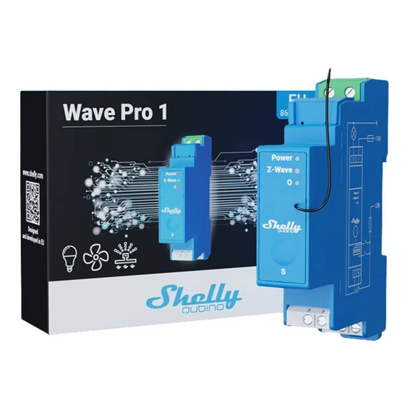 Interruptor Inteligente SHELLY Wave Pro 1 Calha DIN 1 Canal Z-Wave QPSW-0A1X16EU - Imagem 3
