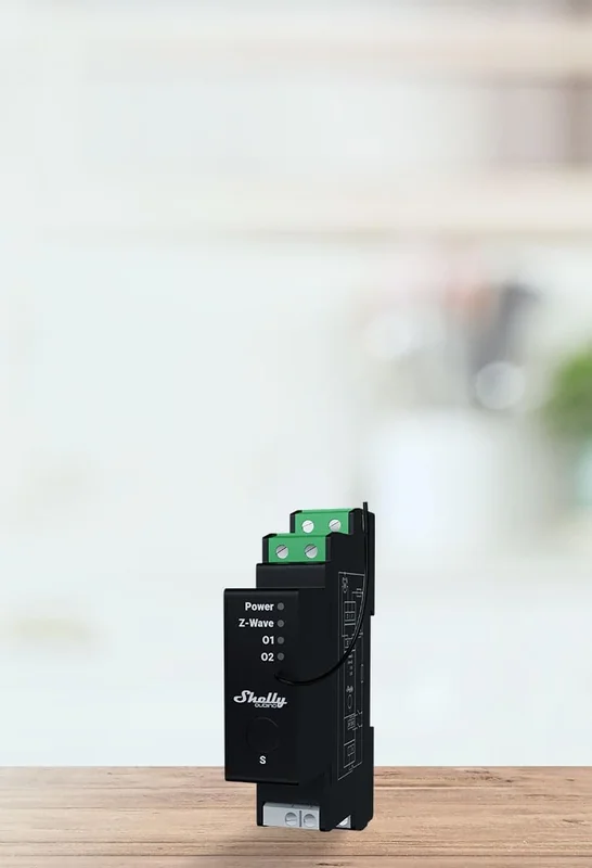 Controlador de Estores Shelly Wave Pro Shutter Z-Wave Calha DIN Monitorização Energia 16A Preto - Imagem 5