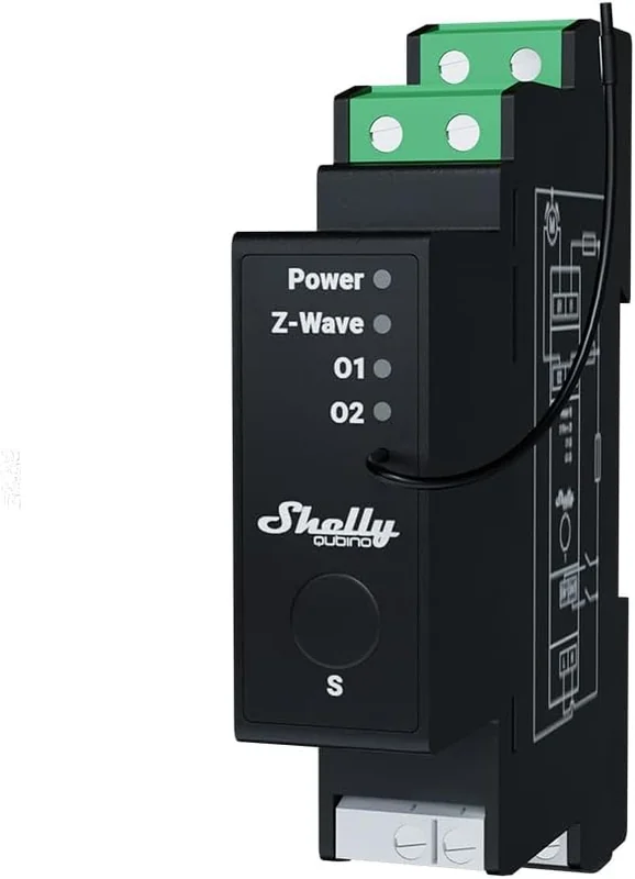 Controlador de Estores Shelly Wave Pro Shutter Z-Wave Calha DIN Monitorização Energia 16A Preto - Imagem 2