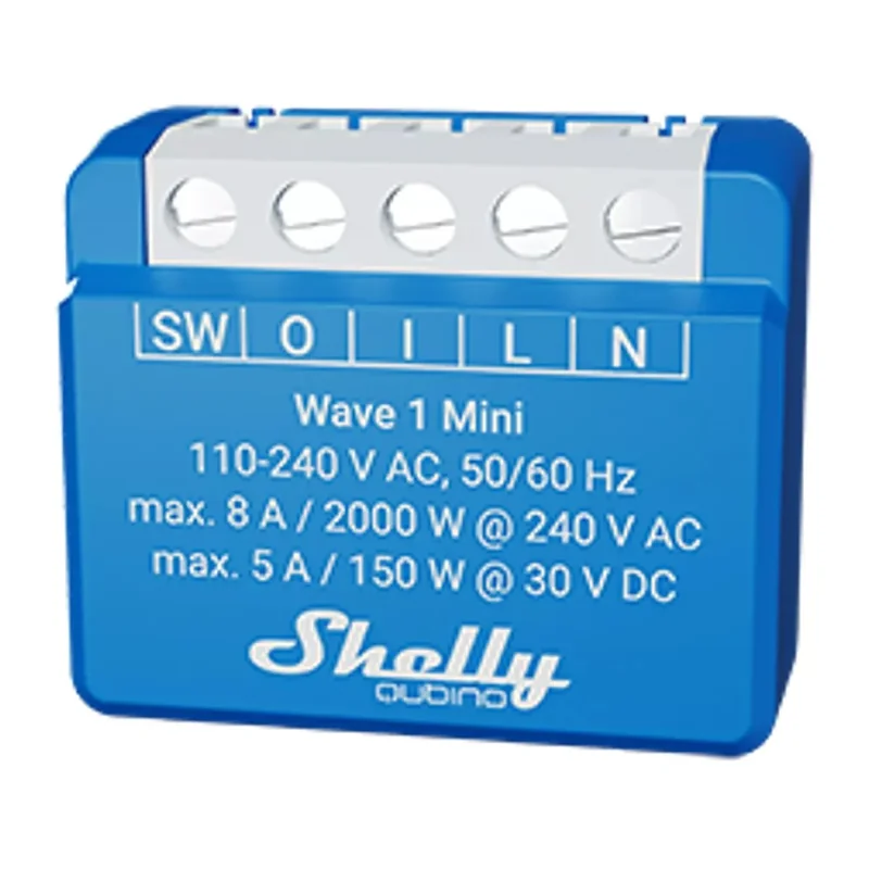 Interruptor Inteligente SHELLY Wave 1 Mini QMSW-0A1X8EU - Imagem 1
