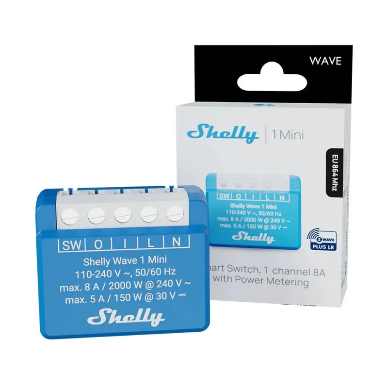 Interruptor Inteligente Shelly Wave 1 Mini Z-Wave Long Range 1 Canal EU - QTSW-0A1X8EU - Imagem 4