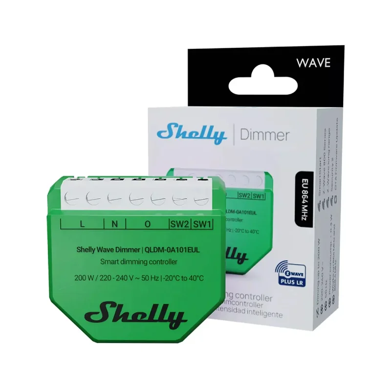 Dimmer Inteligente Shelly Wave Dimmer EU LR Support para Controlo de Iluminação QLDM-0A101EUL - Imagem 2