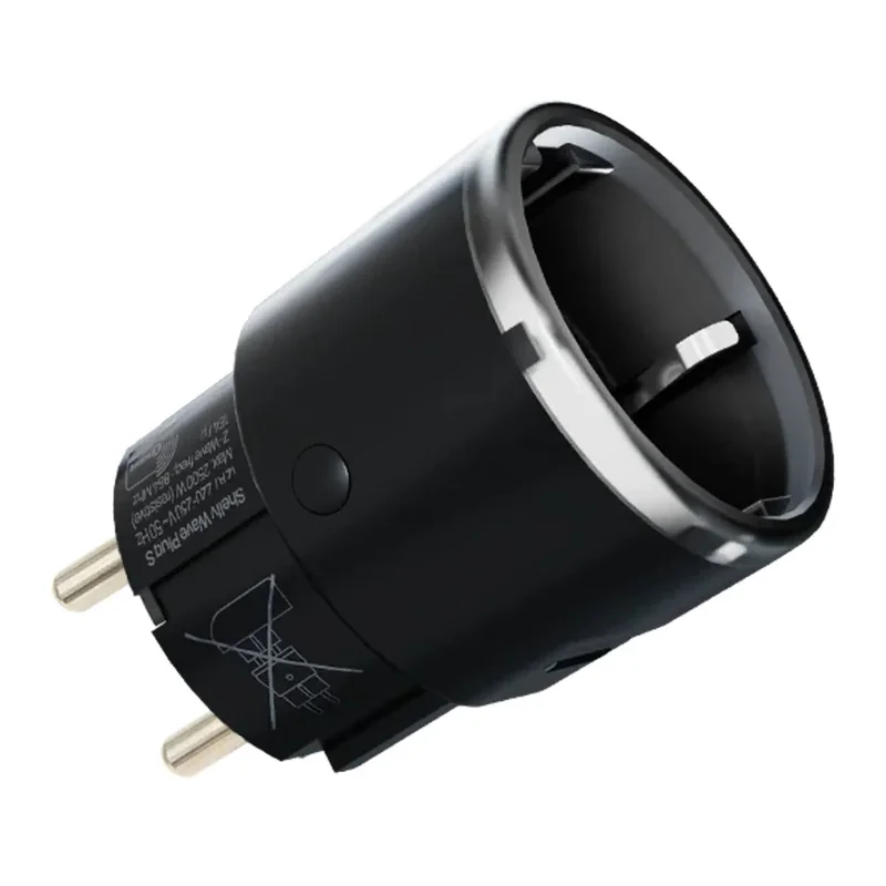 Tomada Inteligente Shelly Wave Plug S LR com Monitorização de Energia e Controlo Remoto Preto - Imagem 1