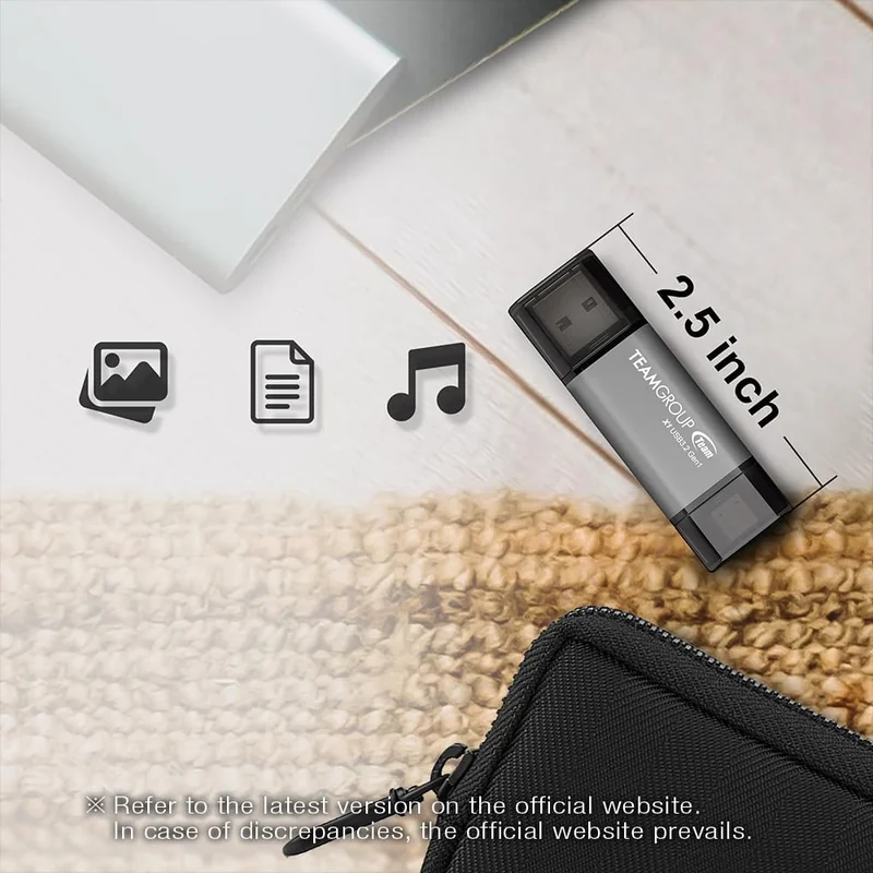 Pen Drive Team Group X1 64GB USB 3.2 Gen 1 Dual Interface Type-C + Type-A Preto - Imagem 6