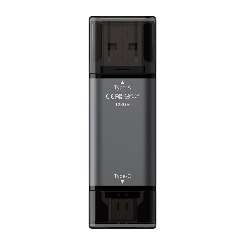 Pendrive Team Group X1 128GB USB 3.2 Gen 1 Dual Type-C + Type-A Preto - Imagem 2