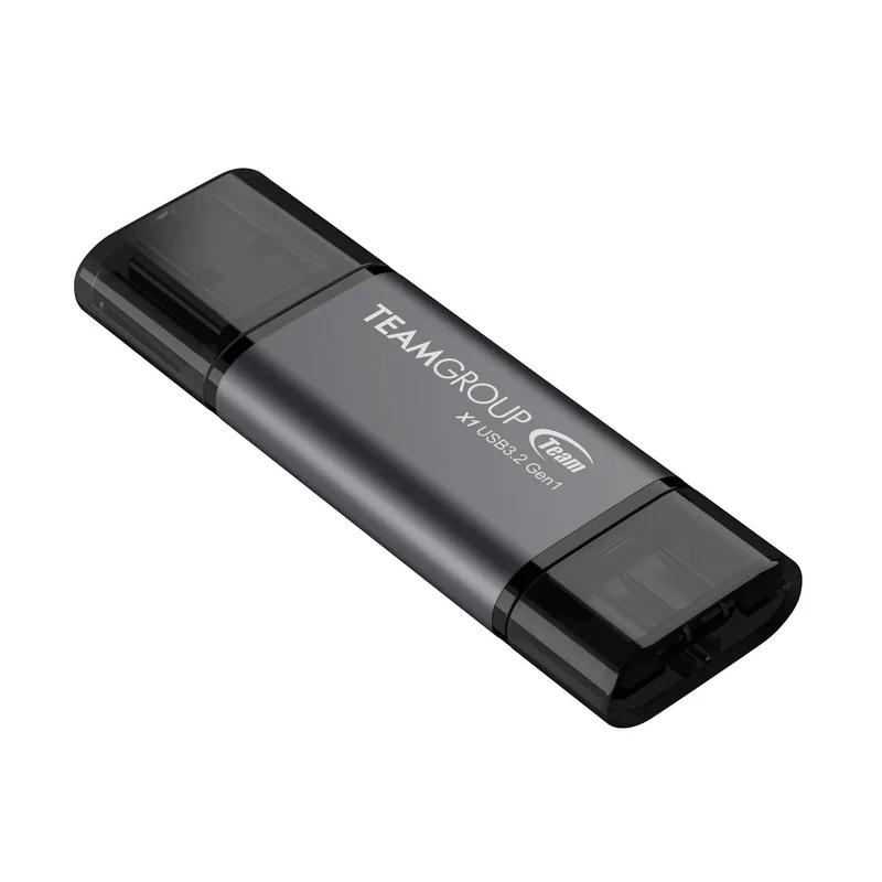 Pendrive Team Group X1 128GB USB 3.2 Gen 1 Dual Type-C + Type-A Preto - Imagem 3