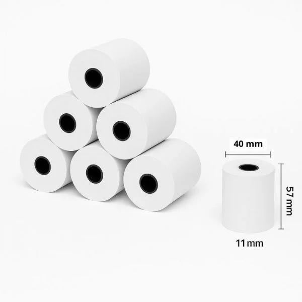 Rolos de Papel Térmico Birch 57x40x11mm Pack de 10 Unidades para POS