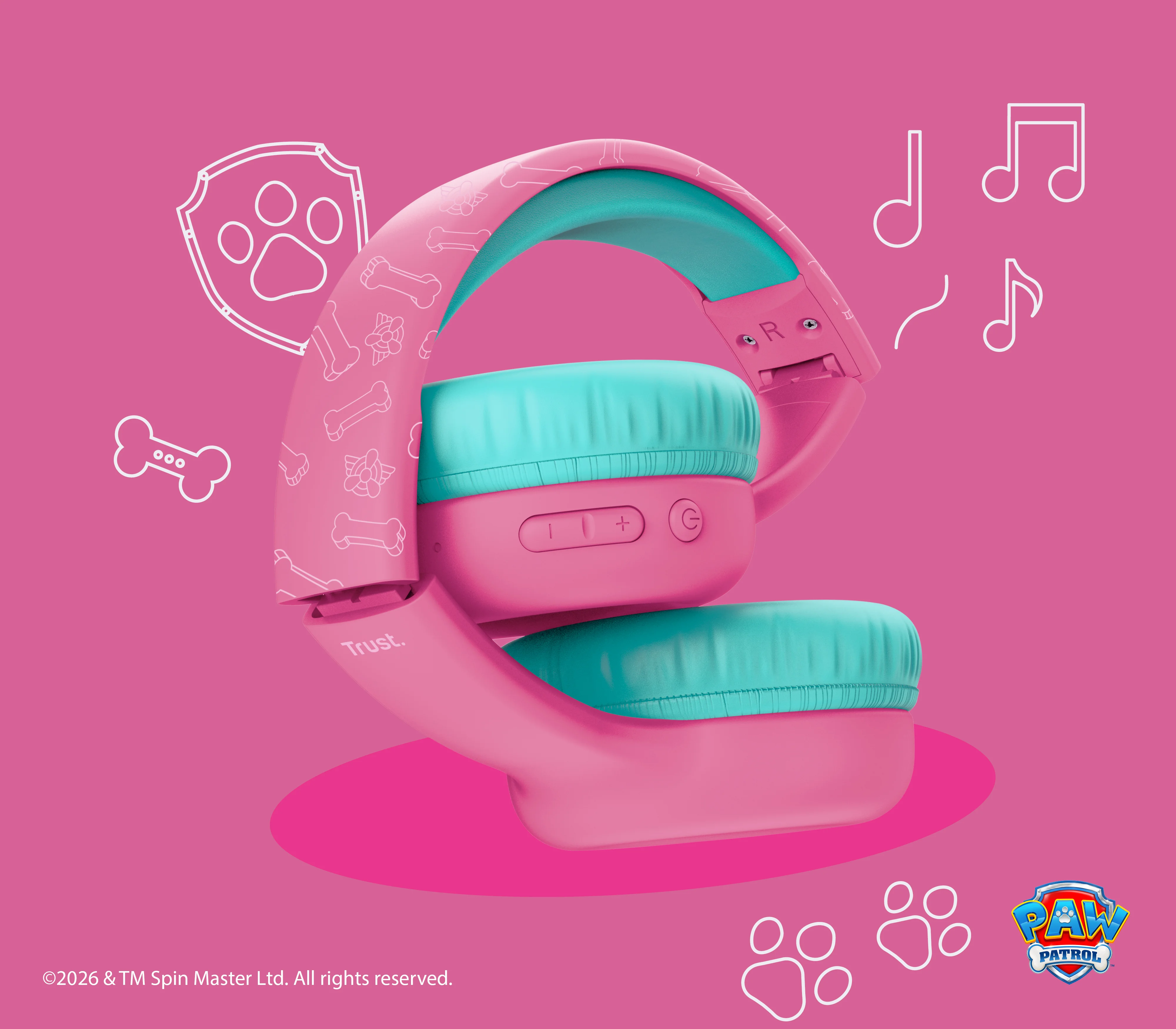 Auriculares Sem Fios Trust NOUNA Paw Patrol para Crianças – Rosa - Imagem 10