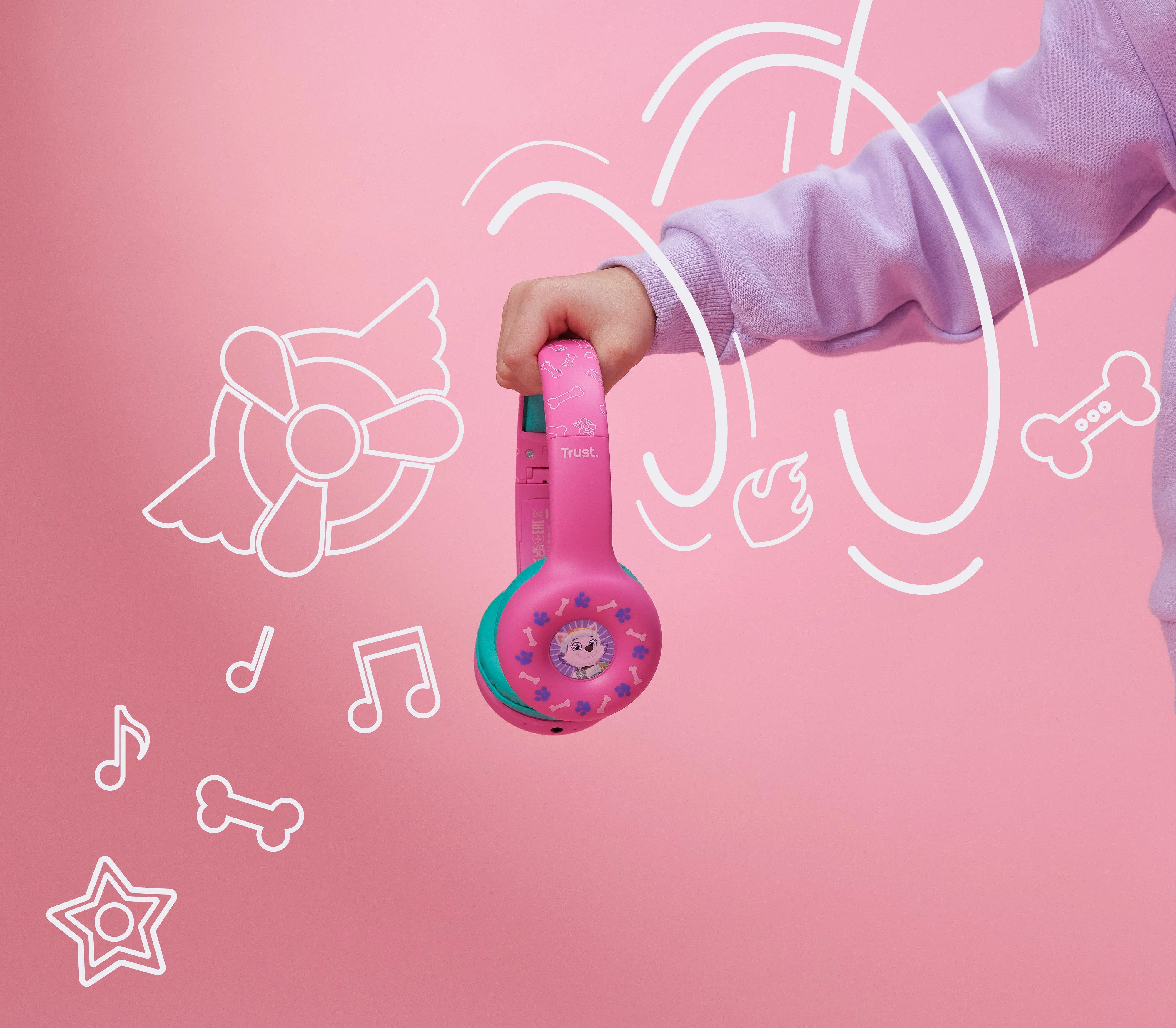 Auriculares Sem Fios Trust NOUNA Paw Patrol para Crianças – Rosa - Imagem 9