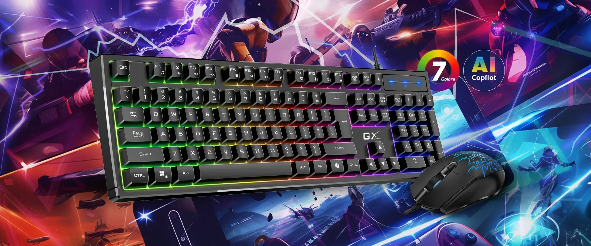 Conjunto Teclado e Rato Gaming Genius Scorpion KM-GX3 USB - Imagem 3