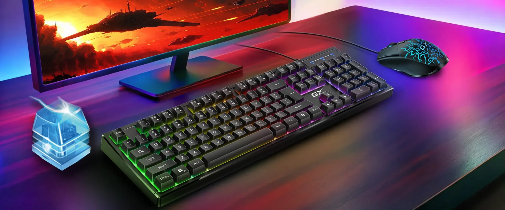 Conjunto Teclado e Rato Gaming Genius Scorpion KM-GX3 USB