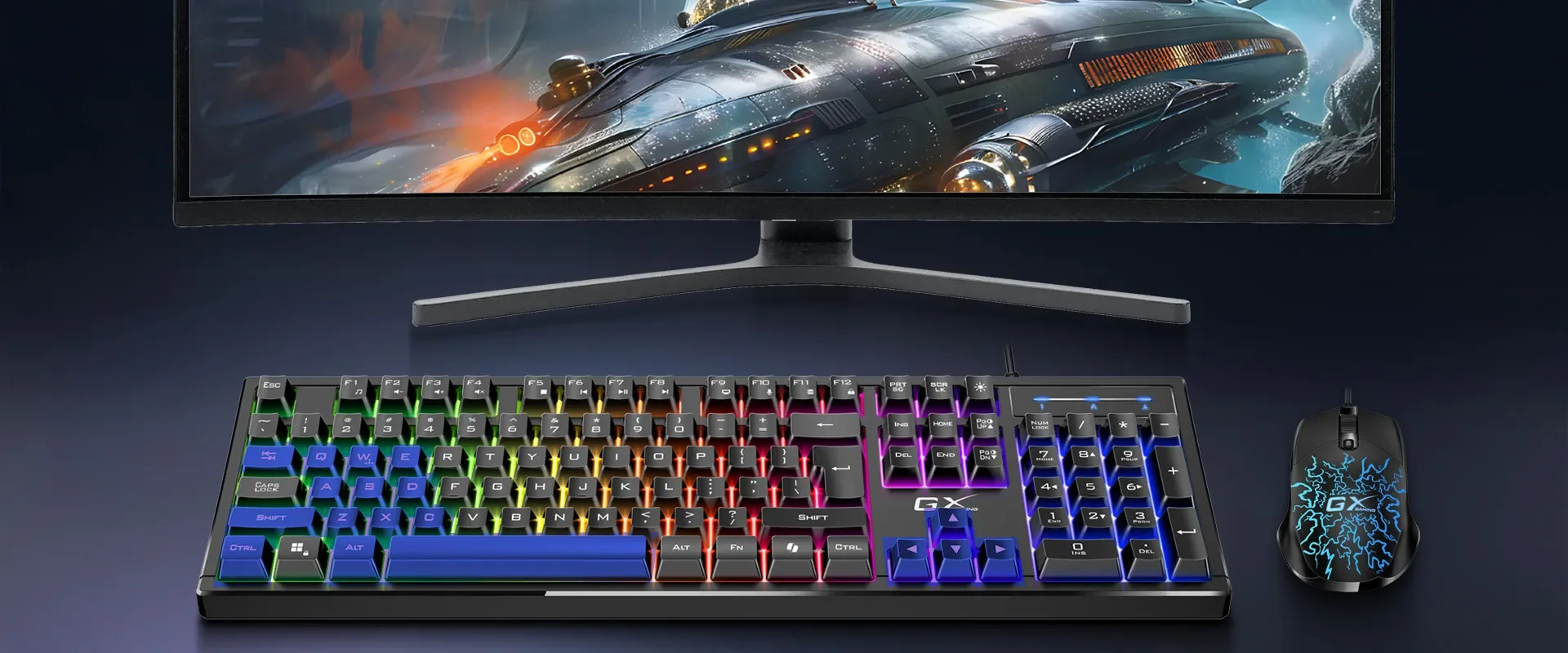 Conjunto Teclado e Rato Gaming Genius Scorpion KM-GX3 USB - Imagem 2
