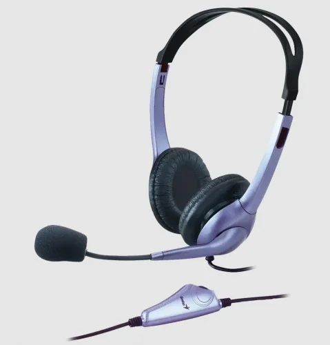 Headset Genius HS-04A USB-C com Microfone Roxo para PC e Mac