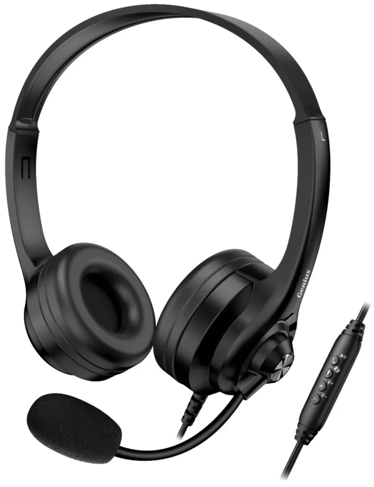 Headset USB Genius HS-235U AI Preto com Microfone - Para PC e Chamadas - Imagem 2