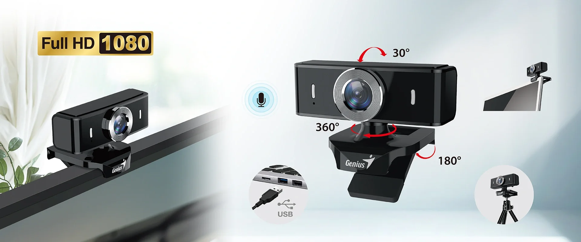 Webcam Genius FaceCam 2000X Full HD 1080p 2MP com Microfone - Imagem 2