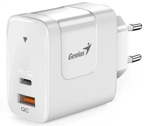 Carregador parede 65W Genius PD-65AC USB-C + USB-A Power Delivery ficha EU