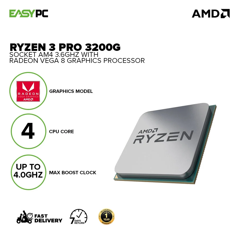 Processador AMD Ryzen 3 PRO 3200G Socket AM4 4-Cores 8-Threads 4GHz 65W Tray - Imagem 2