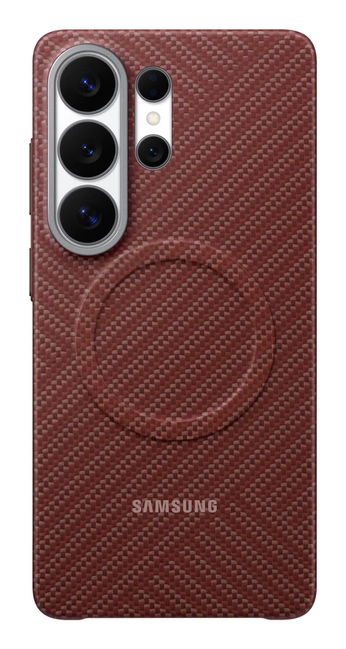 Capa Magnética em Carbono Samsung para Galaxy S26 Ultra Vermelho Coral