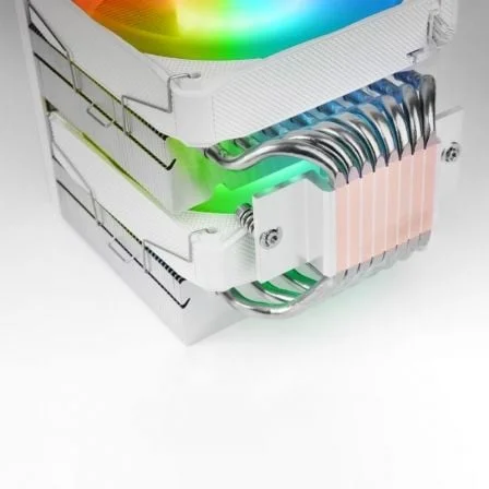 Cooler CPU Mars Gaming MCPU-LCDPRO Dual Tower Ecrã LCD 2x 120mm 380W TDP ARGB Infinity Mirror Intel AMD Branco - Imagem 5