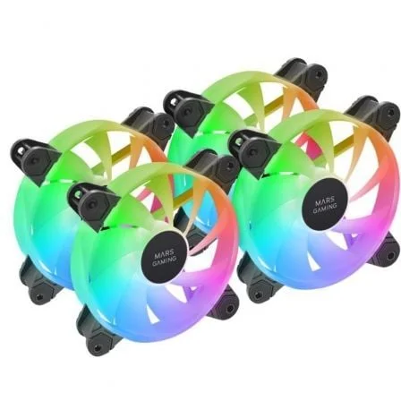 Pack 4 Ventoinhas Mars Gaming MF-4A 120mm Full ARGB Frameless Preto - Imagem 1