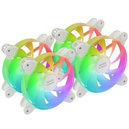 Pack 4 Ventoinhas Mars Gaming MF-4A 120mm Full ARGB Frameless Branco