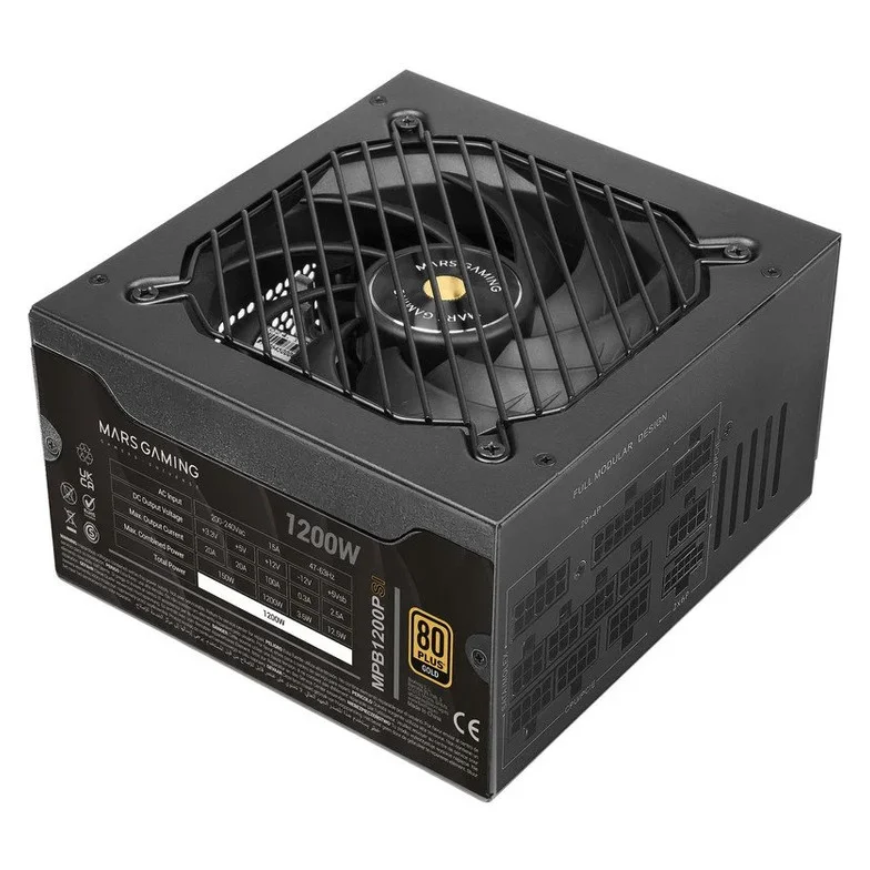 Fonte de Alimentação MARS GAMING MPB1200PSI 1200W Full Modular ATX 3.1 80 Plus Gold Preto