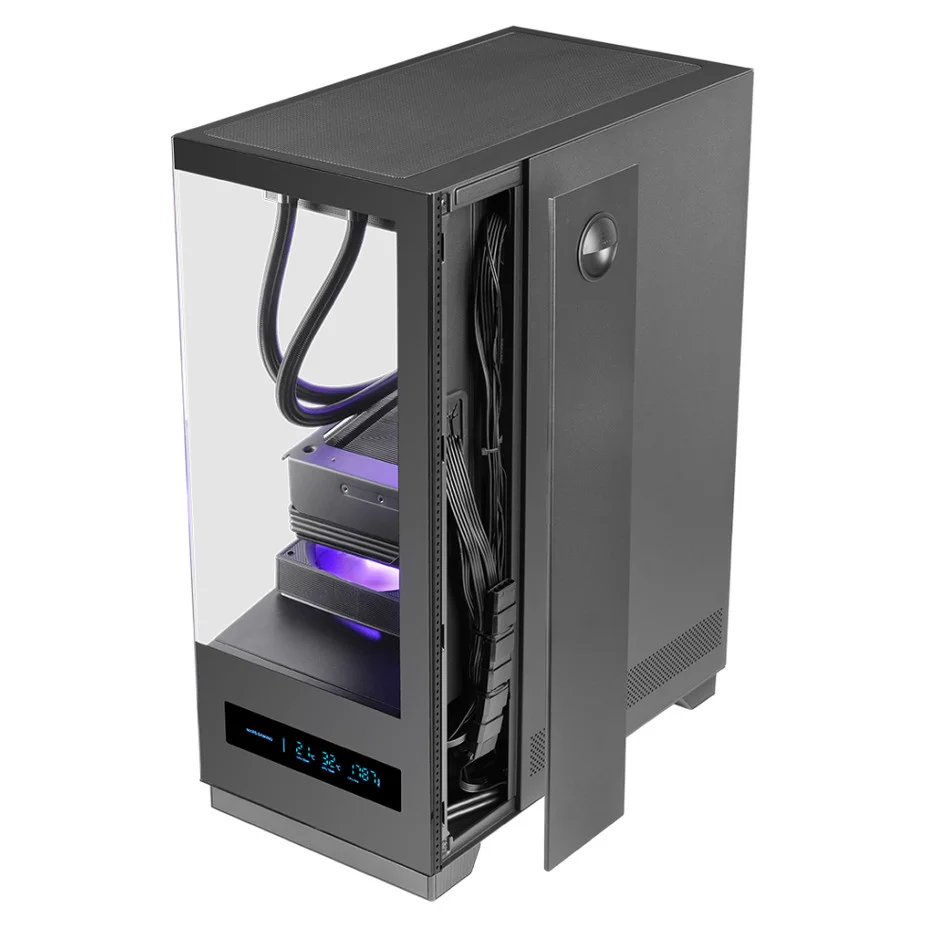 Caixa ATX Mars Gaming MC-PULSAR Monitor Integrado Lateral Vidro Temperado CableHatch Preto - Imagem 2